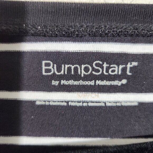 BumpStart Maternity Shirt Womens Medium Striped Long Sleeve Ruched Top - Picture 2 of 8
